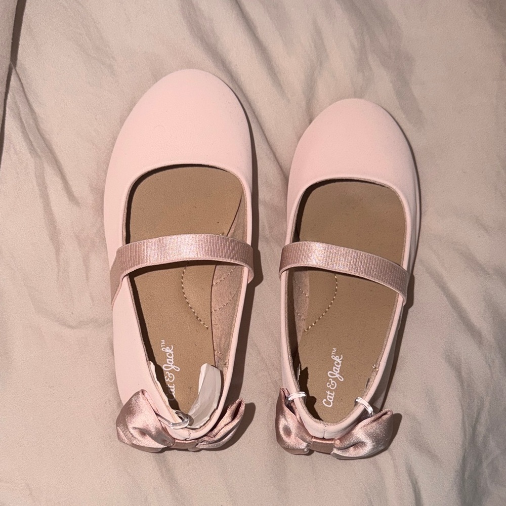 Cat & Jack Light Pink Mary Jane Flats with Satin Bow